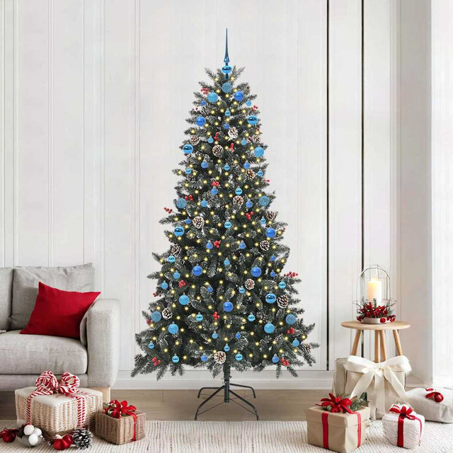 Vidaxl kunstkerstboom met 300 led groen 210 cm pvc en plastic en staal