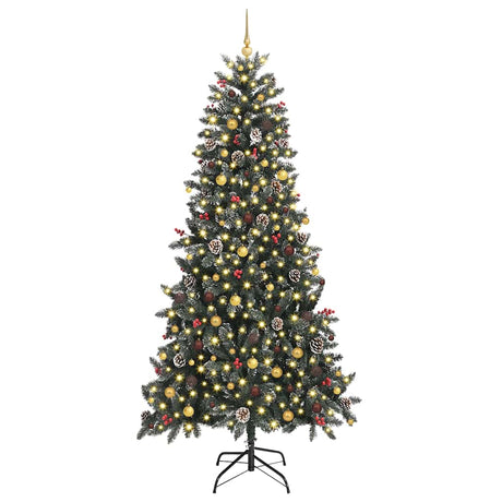 Vidaxl kunstkerstboom met 300 led groen 240 cm pvc en plastic en staal