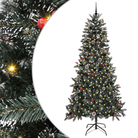 Vidaxl kunstkerstboom met 300 led groen 240 cm pvc en plastic en staal