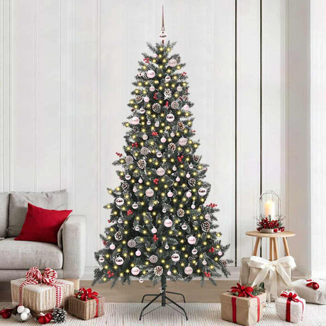 Vidaxl kunstkerstboom met 300 led groen 240 cm pvc en plastic en staal