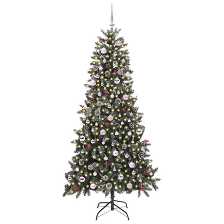 Vidaxl kunstkerstboom met 300 led groen 240 cm pvc en plastic en staal