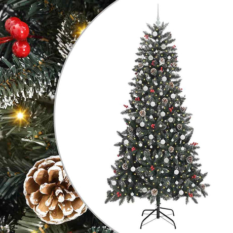 Vidaxl kunstkerstboom met 300 led groen 240 cm pvc en plastic en staal
