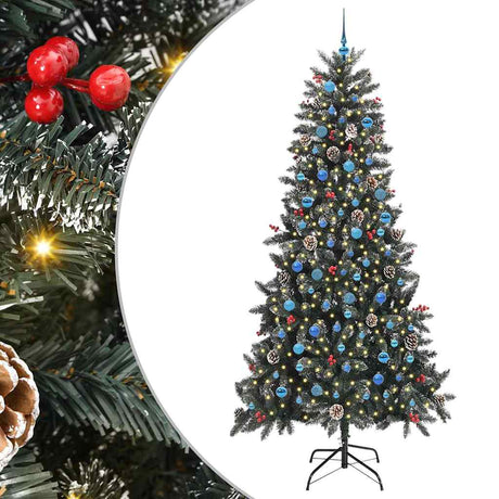 Vidaxl kunstkerstboom met 300 led groen 240 cm pvc en plastic en staal