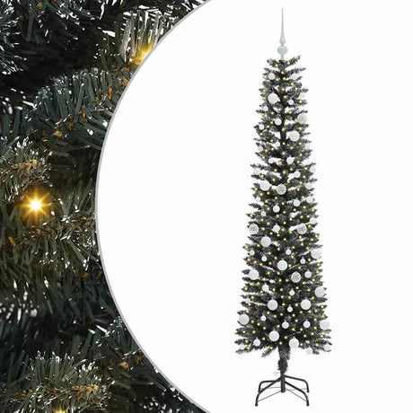 Vidaxl kunstkerstboom met 300 led groen 180 cm pvc en plastic en staal