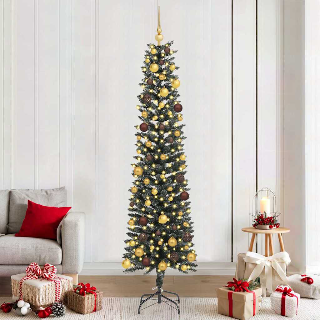 Vidaxl kunstkerstboom met 300 led groen 210 cm pvc en plastic en staal