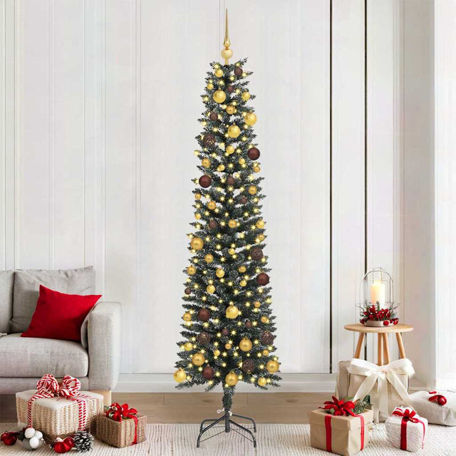 Vidaxl kunstkerstboom met 300 led groen 210 cm pvc en plastic en staal
