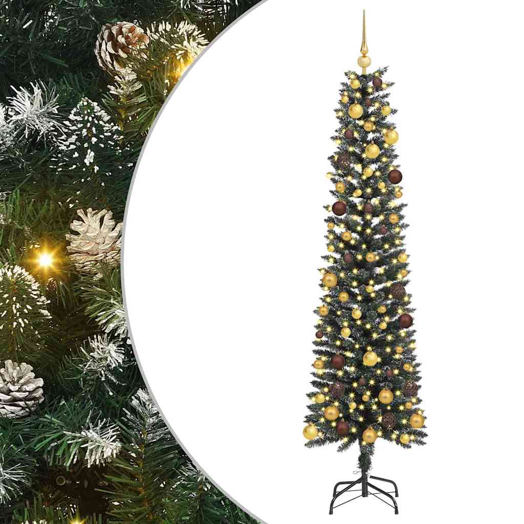 Vidaxl kunstkerstboom met 300 led groen 210 cm pvc en plastic en staal