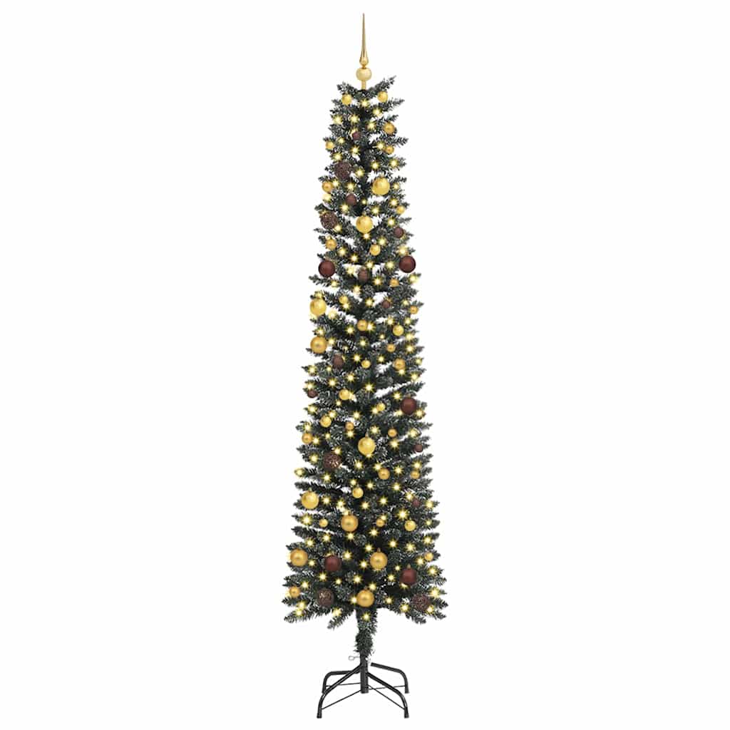 Vidaxl kunstkerstboom met 300 led groen 240 cm pvc en plastic en staal