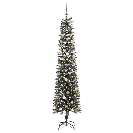 Vidaxl kunstkerstboom met 300 led groen 240 cm pvc en plastic en staal