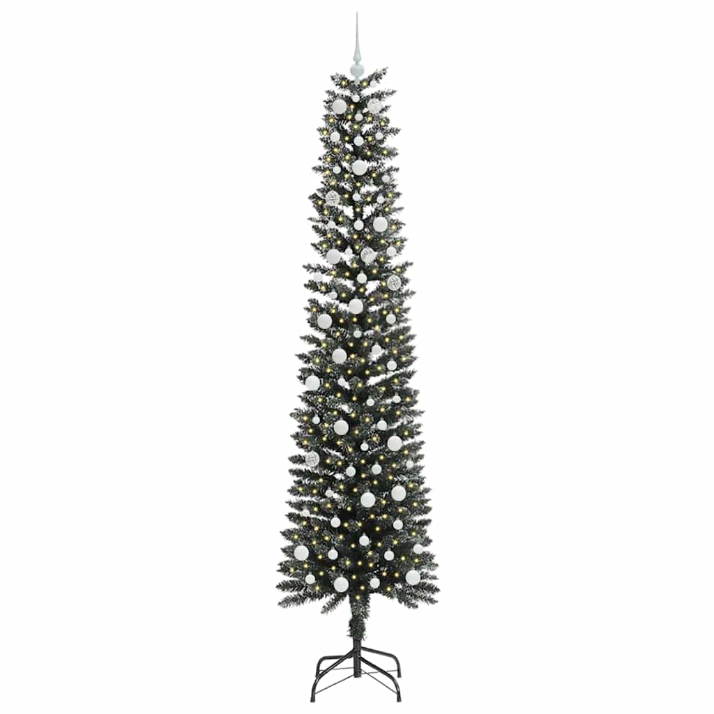 Vidaxl kunstkerstboom met 300 led groen 240 cm pvc en plastic en staal