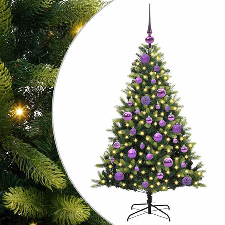 Vidaxl kunstkerstboom met scharnier 150 leds groen 120 cm pvc en pe