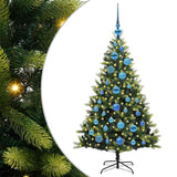 Vidaxl kunstkerstboom met scharnier 150 leds groen 120 cm pvc en pe