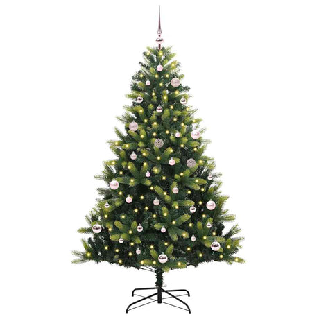 Vidaxl kunstkerstboom met scharnier 150 leds groen 150 cm pvc en pe