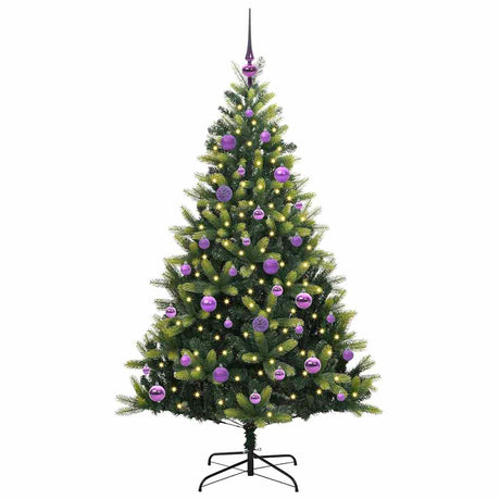 Vidaxl kunstkerstboom met scharnier 150 leds groen 150 cm pvc en pe