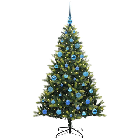 Vidaxl kunstkerstboom met scharnier 150 leds groen 150 cm pvc en pe