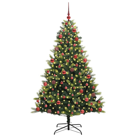 Vidaxl kunstkerstboom met scharnier 300 leds groen 180 cm pvc en pe