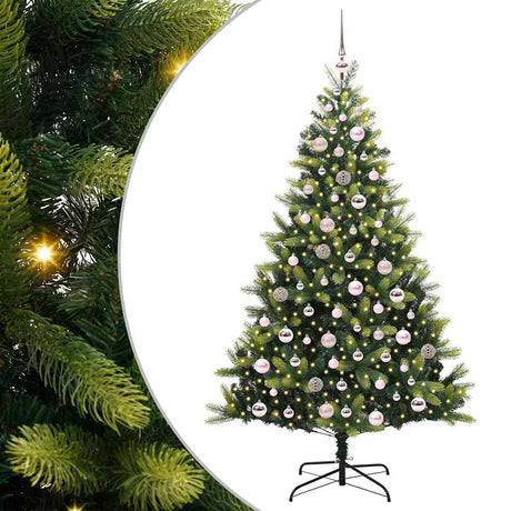 Vidaxl kunstkerstboom met scharnier 300 leds groen 180 cm pvc en pe