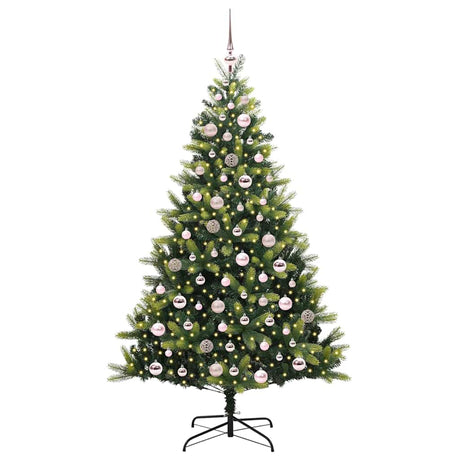 Vidaxl kunstkerstboom met scharnier 300 leds groen 180 cm pvc en pe