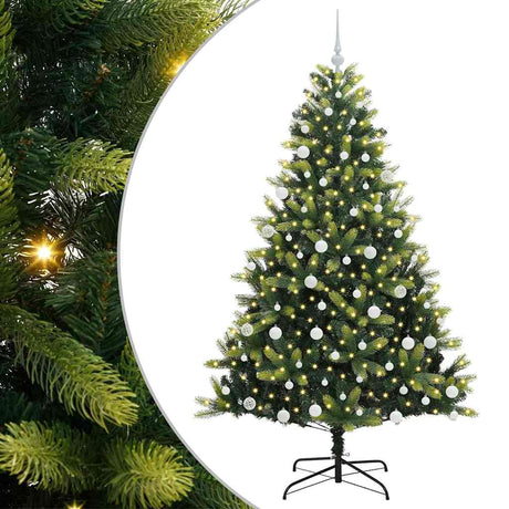 Vidaxl kunstkerstboom met scharnier 300 leds groen 180 cm pvc en pe