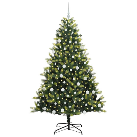 Vidaxl kunstkerstboom met scharnier 300 leds groen 180 cm pvc en pe