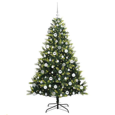 Vidaxl kunstkerstboom met scharnier 300 leds groen 180 cm pvc en pe