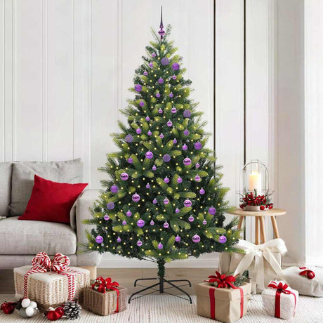 Vidaxl kunstkerstboom met scharnier 300 leds groen 180 cm pvc en pe