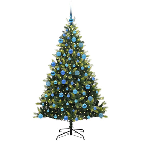 Vidaxl kunstkerstboom met scharnier 300 leds groen 180 cm pvc en pe