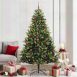 Vidaxl kunstkerstboom met scharnier 300 leds groen 210 cm pvc en pe