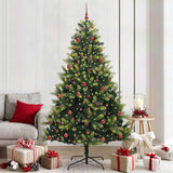 Vidaxl kunstkerstboom met scharnier 300 leds groen 210 cm pvc en pe