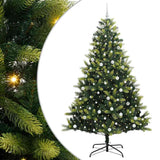 Vidaxl kunstkerstboom met scharnier 300 leds groen 240 cm pvc en pe