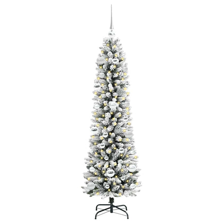 Vidaxl kunstkerstboom wit 150 cm pvc en metaal en plastic