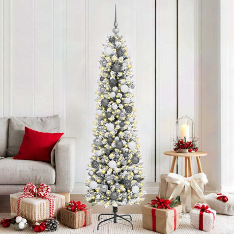 Vidaxl kunstkerstboom wit 180 cm pvc en metaal en plastic