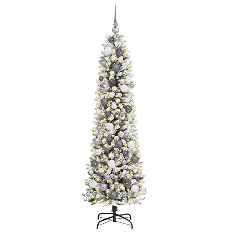 Vidaxl kunstkerstboom wit 180 cm pvc en metaal en plastic