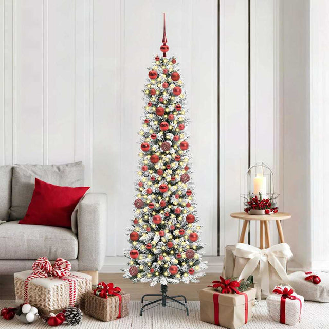 Vidaxl kunstkerstboom wit 180 cm pvc en metaal en plastic