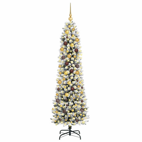 Vidaxl kunstkerstboom wit 210 cm pvc en metaal en plastic