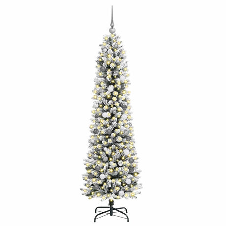Vidaxl kunstkerstboom wit 210 cm pvc en metaal en plastic