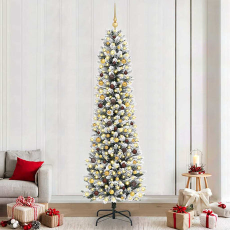 Vidaxl kunstkerstboom wit 240 cm pvc en metaal en plastic