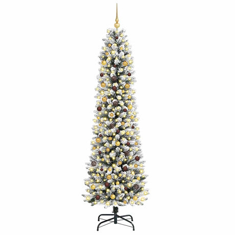 Vidaxl kunstkerstboom wit 240 cm pvc en metaal en plastic