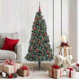 Vidaxl kunstmatige voorverlichte kerstboom met ballenset groen 150 cm