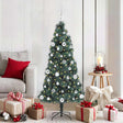 Vidaxl kunstmatige voorverlichte kerstboom met ballenset groen 150 cm