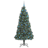 Vidaxl kunstmatige voorverlichte kerstboom met ballenset groen 210 cm