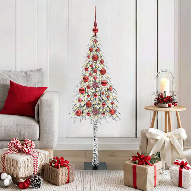 Vidaxl kerstboom met 150 led met standaard wit 120 cm pe en staal