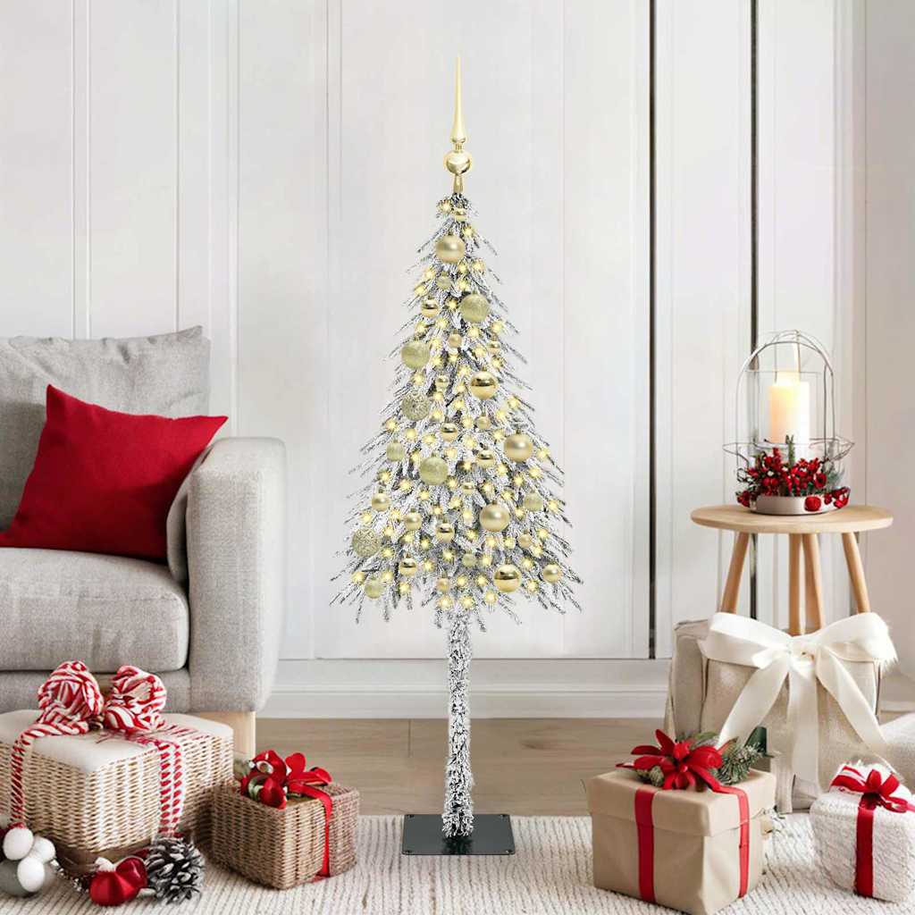 Vidaxl kerstboom met 150 led met standaard wit 120 cm pe en staal