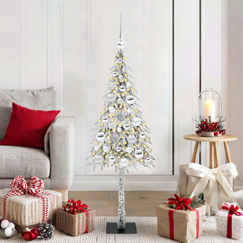 Vidaxl kerstboom met 150 led met standaard wit 120 cm pe en staal