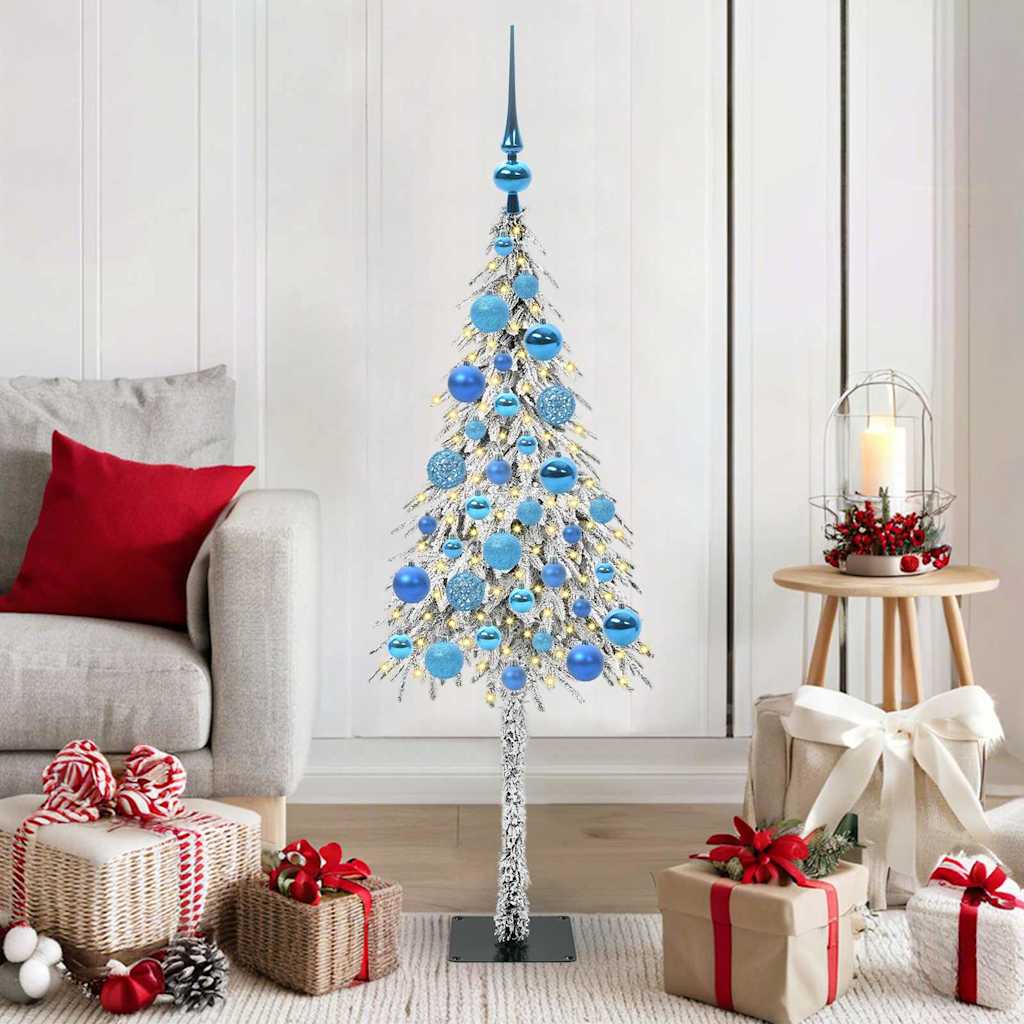 Vidaxl kerstboom met 150 led met standaard wit 120 cm pe en staal
