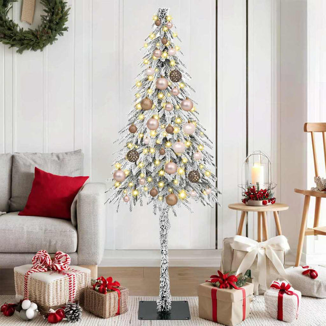 Vidaxl kerstboom met 150 led met standaard wit 150 cm pe en staal