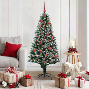 Vidaxl kunstkerstboom groen 150 cm pvc en staal en kunststof