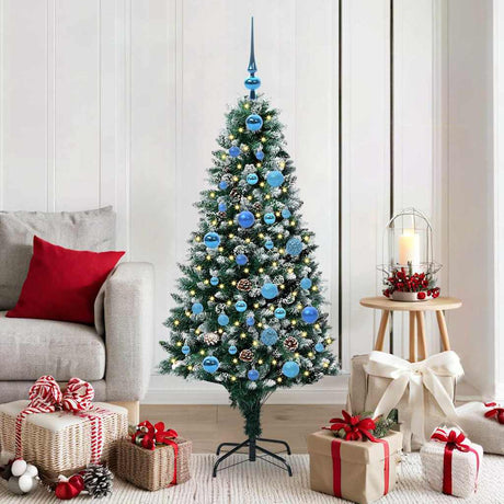 Vidaxl kunstkerstboom groen 150 cm pvc en staal en kunststof