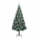 Vidaxl kunstkerstboom groen 210 cm pvc en staal en kunststof