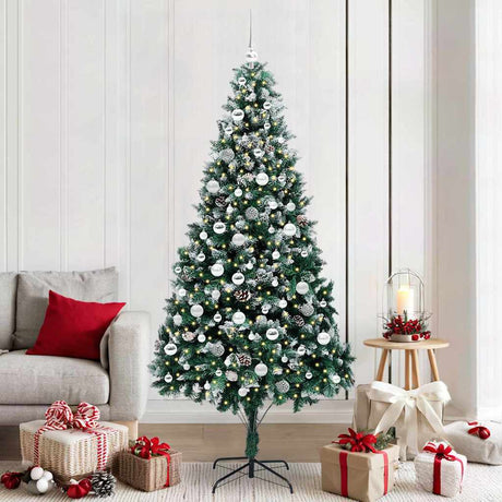 Vidaxl kunstkerstboom groen 210 cm pvc en staal en plastic